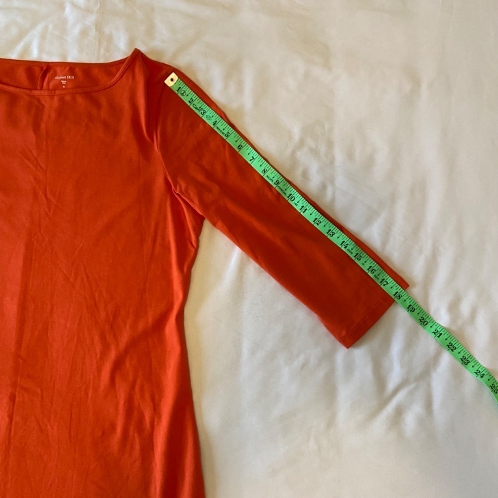 Garnet Hill-Favorite A Line Dress-3/4 Sleeve-Burnt Orange-Women's Size Medium - Picture 6 of 8